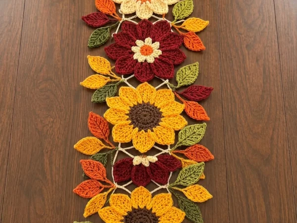 Autumn Floral Table Runner Crochet Pattern