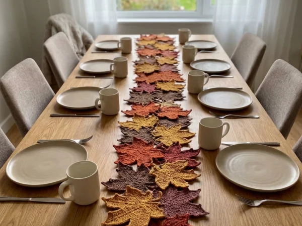 Autumn Maple Leaf Table Runner Crochet Pattern