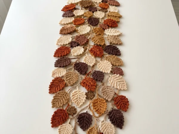 Serrated Leaf Vine Table Runner Crochet Pattern