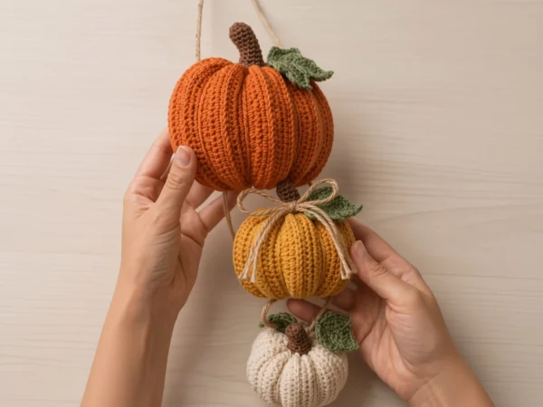 Autumn Pumpkin Door Hanger Crochet Pattern