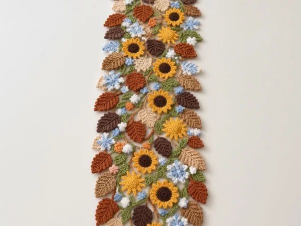 Four Seasons Floral Crochet Table Runner