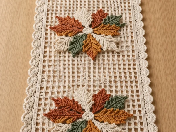Autumn Leaf Crochet Table Runner
