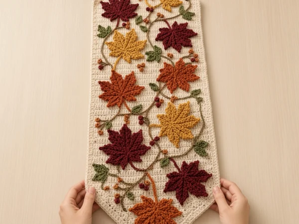 Fall Leaves Crochet Table Runner