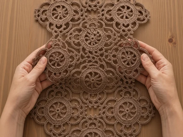 Mocha Wheel Lace Table Runner Crochet Pattern