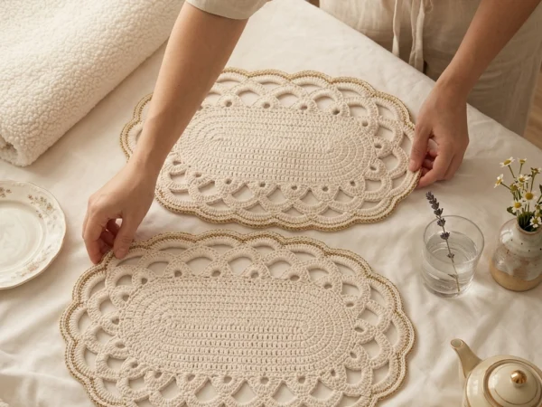 Scalloped Loop Border Oval Placemat Crochet Pattern