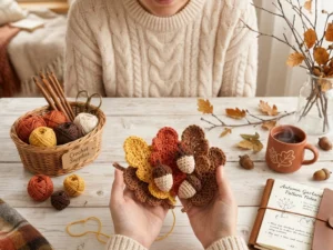 Oak Leaf and Acorn Garland Crochet Pattern
