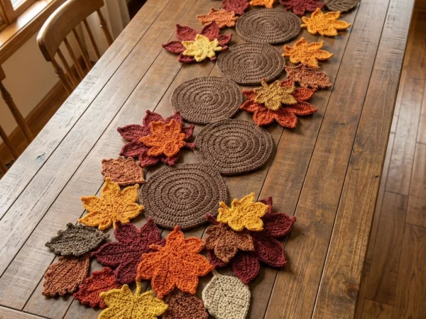Spiral Coaster and Maple Leaf Cluster Crochet Pattern