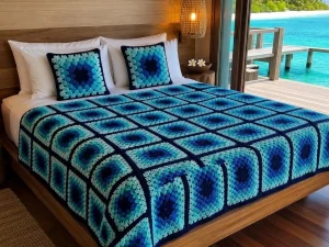 Ocean Tile Granny Square Blanket