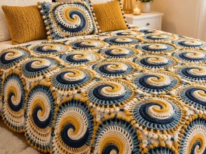 Spiral Mandala Crochet Blanket