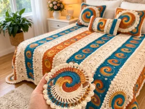Spiral Mandala Crochet Blanket